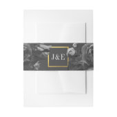 Black Gold Rose Bouquet Wedding Einladungsbanderole (Vorderseite Beispiel)