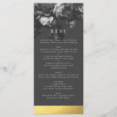 Black Gold Rose Bouquet Wedding Menu Menükarte (Vorderseite)