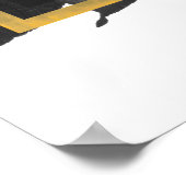 Black Gold Rose Bouquet Wedding Willkommens Poster (Ecke)