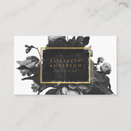 Black Gold Rose Circle Bouquet Treuekarte