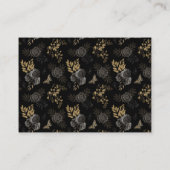 Black & Gold Rose Coffin Gothic Hochzeitsmuster Platzkarte (Rückseite)