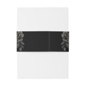 Black & Gold Rose Coffin Gothic Wedding Einladungsbanderole (Rückseitenbeispiel)