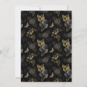 Black & Gold Rose Coffin Gotische Hochzeit Einladung (Rückseite)