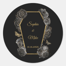 Black & Gold Rose Coffin Gotische Hochzeit