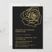 Black Gold Rose Einladungen zum 86. (Vorderseite)