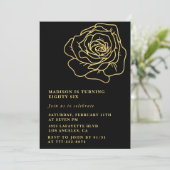 Black Gold Rose Einladungen zum 86. (Stehend Vorderseite)
