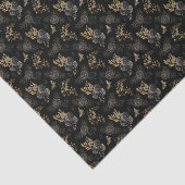 Black & Gold Rose Schmetterlinge Gotischer Glitzer Seidenpapier (Ausschnitt)