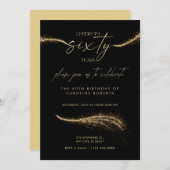Black & Gold Royal 60th Birthday Invitation   Einladung (Vorne/Hinten)