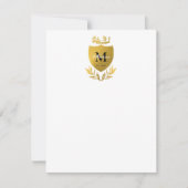 Black & Gold Royal Emblem Shield Monogram Mitteilungskarte (Vorderseite)
