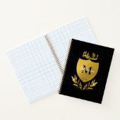 Black & Gold Royal Emblem Shield Monogram Notizblock (Innenseite)