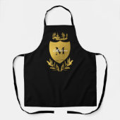 Black & Gold Royal Emblem Shield Monogram Schürze (Vorderseite)