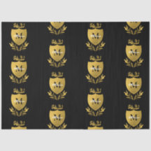 Black & Gold Royal Emblem Shield Monogram