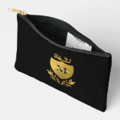 Black & Gold Royal Emblem Shield Monogram Zubehörtasche (Offen)