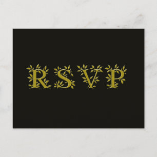 BLACK GOLD RSVP Gold Leaf  Postkarte