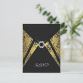 Black Gold RSVP-Karte RSVP Karte (Stehend Vorderseite)