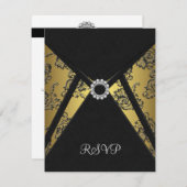 Black Gold RSVP-Karte RSVP Karte (Vorne/Hinten)