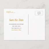 Black Gold Save the Date Elegante Geburtstagsparty Ankündigungspostkarte (Rückseite)