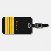 Black Gold Schiffskapitän Streifen Gepäckanhänger (Vorderseite horizontal)