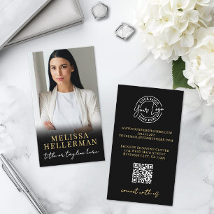 Black Gold Schrift Luxus Foto Visitenkarte