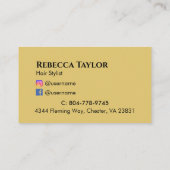 Black Gold Scissor Modern Hair Stylist - Makeup Visitenkarte (Rückseite)