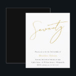 Black & Gold Script Budget 70. Geburtstag Einladun<br><div class="desc">Schwarz & Gold Script Budget 70. Geburtstag Einladung Sehen Sie passende Artikel in Nest und Nest Store</div>