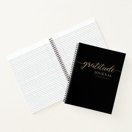 Black gold Script Dankbarkeit Journal Personalisie Notizblock (Innenseite)