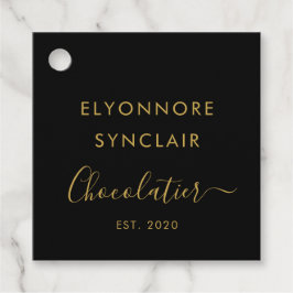 Black Gold Script Dark Chocolate Ingredients Geschenkanhänger