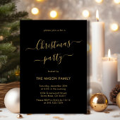 Black Gold Script Einfache Weihnachtsfeiertage Par Einladung