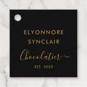 Black Gold Script Milk Chocolate Ingredients Geschenkanhänger (Vorderseite)