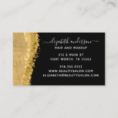 Black Gold Script Modern Glam Business Card Visitenkarte (Rückseite)