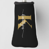 Black Gold Script Monogram Golf Headcover (Rotieren 90)