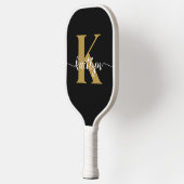 Black Gold Script Monogram Pickleball Schläger (Links)