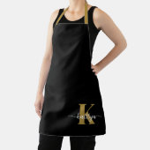 Black Gold Script Monogram Schürze (InSitu)