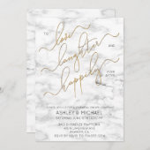 Black Gold Script Probe Dinner laden Einladung (Vorne/Hinten)