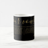 Black Gold Script Seine und ihr Foto Hochzeitsvows Kaffeetasse (Mittel)