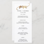 Black Gold Script Typografy Wedding Menu Menükarte (Vorne/Hinten)