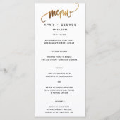 Black Gold Script Typografy Wedding Menu Menükarte (Vorderseite)