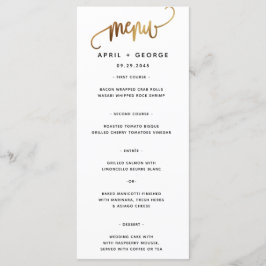 Black Gold Script Typografy Wedding Menu Menükarte