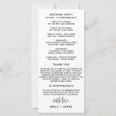 Black Gold Script Typografy Wedding Program (Rückseite)