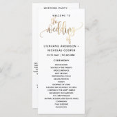 Black Gold Script Typografy Wedding Program (Vorne/Hinten)