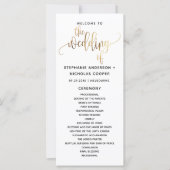Black Gold Script Typografy Wedding Program (Vorderseite)