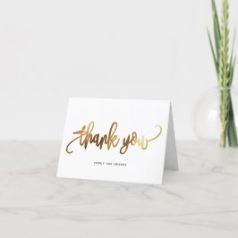Black Gold Script Typografy Wedding Vielen Dank Dankeskarte