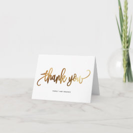 Black Gold Script Typografy Wedding Vielen Dank Dankeskarte