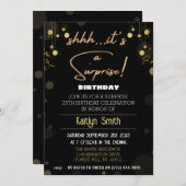 Black & Gold , Shhh...Es ist eine überraschende Ei Einladung (Vorne/Hinten)