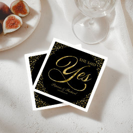 Black Gold Sie sagte Ja-Engagement-Partei Serviette