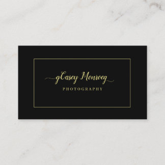 Black Gold Signature Script Business Card Visitenkarte