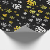 Black Gold Silber Schneeflocken Papier Geschenkpapier (Ecke)