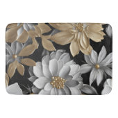 Black Gold Silver Floral Badematte (Vorderseite)