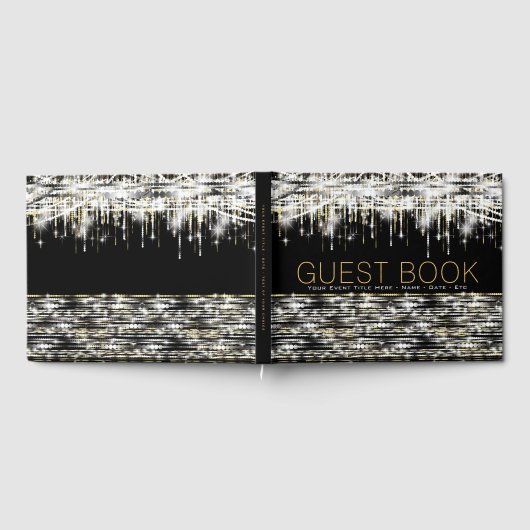 Black Gold Silver Sparkle Gästebuch (Voll)