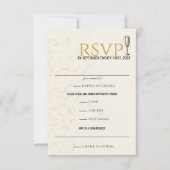 Black & Gold Silvester Hochzeit RSVP Karte (Vorderseite)